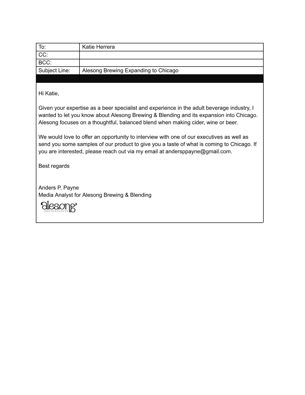 Alesong media pitch PDF page 1